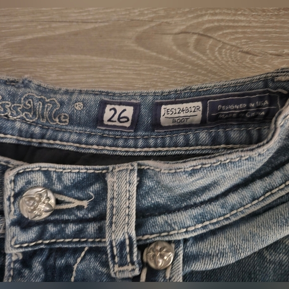 Y2K Miss Me Jeans Style JE5124B12R Boot Womens Denim Distressed Jean Size 26 - Picture 4 of 6